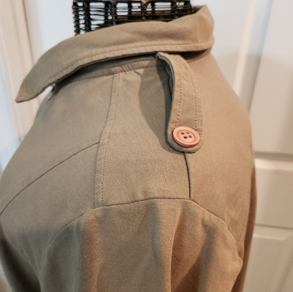 ERIN LONDON size 1X full zip cotton/spandex lightweight jacket. Olive green - Picture 5 of 8